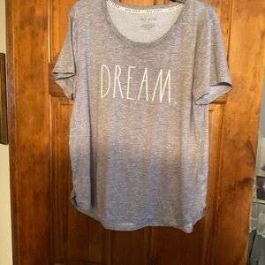Rae Dunn Gray 'Dream' Pajama Top